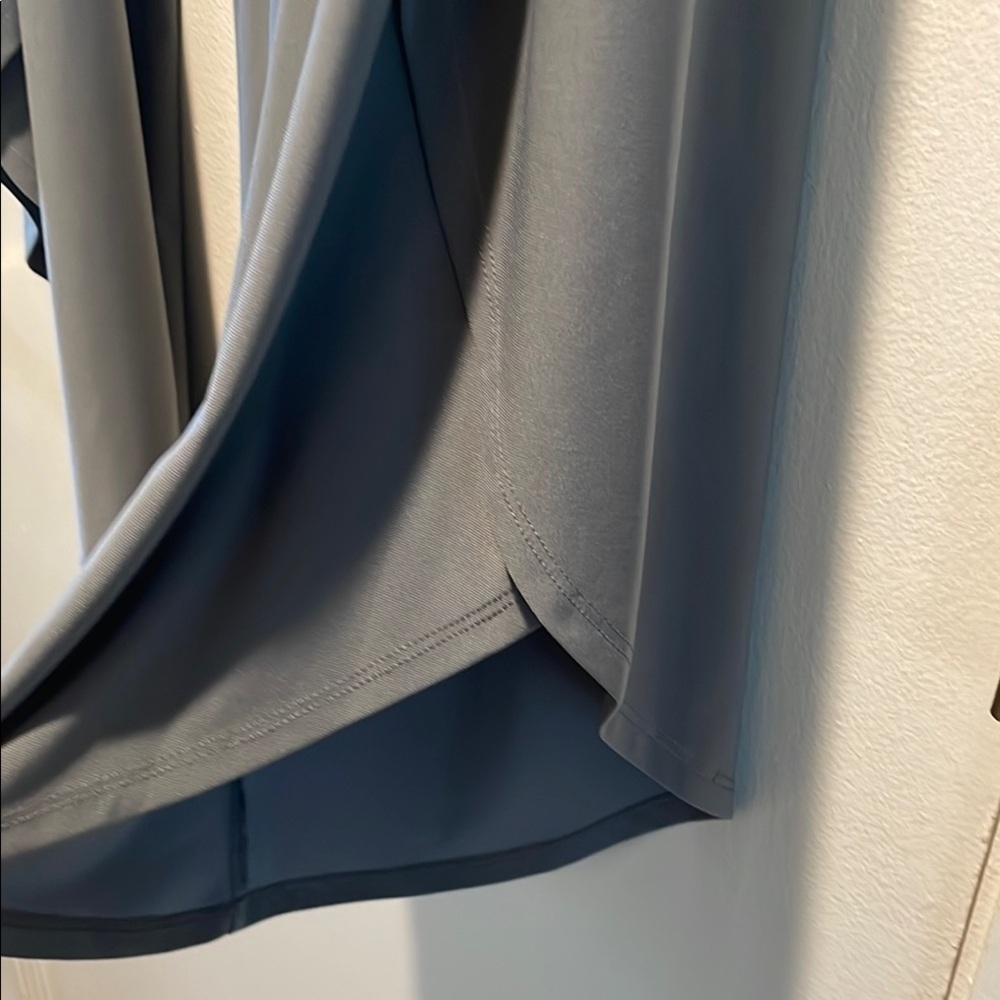 Focus by JJ Steel Gray Wrapped Asymmetrical Pull Up Draped Wide-Leg Pants - Picture 10 of 10